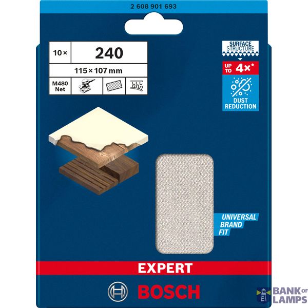 EXPERT M480 Sanding Net 115 x 107 mm, G 240, 10-pc image 2