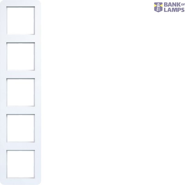 Cover frame 5-way, C.1, light white glossy image 1