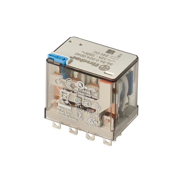 Miniature power Rel. 4CO 12A/24VDC/AgCdO/Test button/Mech.ind. (56.34.9.024.2040) image 5