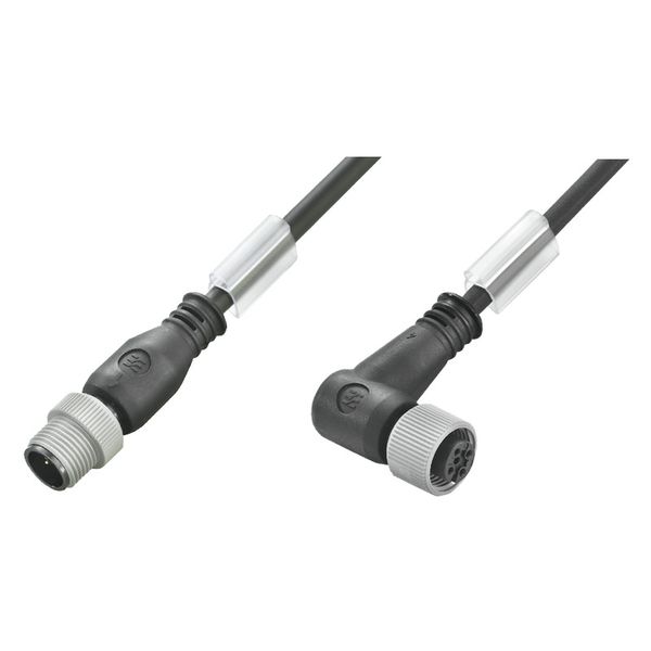 Sensor/actuator line, Connecting line, M12 / M12, Number of poles : 3, 0.6 m, pin, straight - socket, 90&deg;, Shielded: No, LED: No, Sheath material: PUR, Halogen: No image 1
