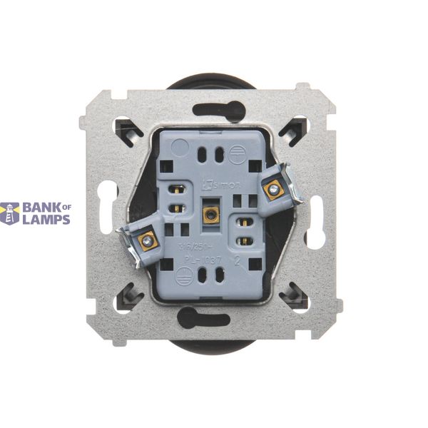 Double 2-pole switch, (module), 16AX, Screw, Silver matt, metalic image 1