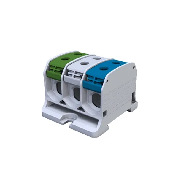 STB 50-3X Rail-mounted terminal block Al/Cu 87330 SIMBLOCK green/grey/blue image 1
