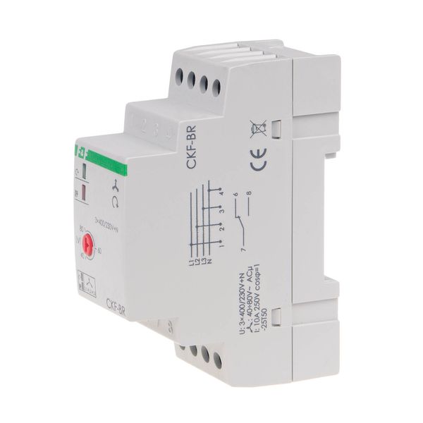 phase sequence and phase loss sensor, DIN rail mounting, True RMS image 1