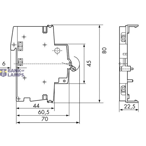 Auxiliary/Trip Signal Contact, 1CO, for RCCB 125A image 4