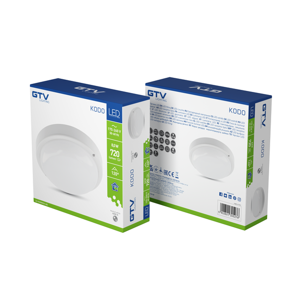 LED luminaire KODO, 8 W, 720 lm, AC175-260V, 4000K, PF>0.5, Ra≥80, IP54, IK08, round, white image 2
