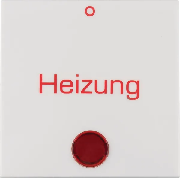 BER 16218999 Rocker switch with lens and red imprint "Heizung" and "0" S.1 polar white image 1