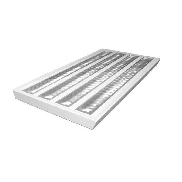 MODUS CR10000, IP65, recessed into raster 600, rectangle D, clear cover + 4x mat Al louvre, antibacterial surface, LED 840 image 1