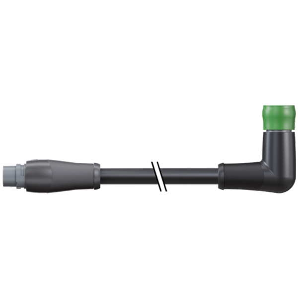 MQ15 male 0° / MQ15 DC female 270° 48V DC type 2 PUR 6x2.5 bk  5m image 1