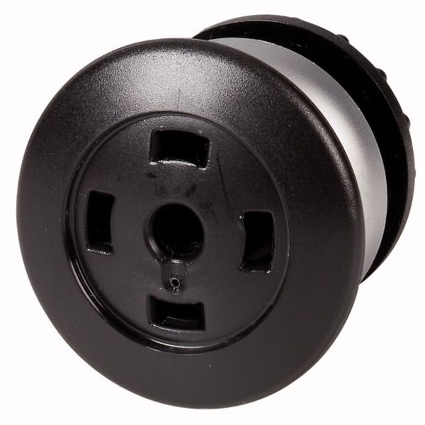 M22-DRP-S-X Mushroom actuator, RMQ-Titan, Mushroom, maintained, Mushroom black, Without button plate, Bezel: titanium image 1