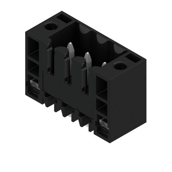 PCB plug-in connector, male header, Flange, THT solder connection, 3.50 mm, Number of poles: 3, 180°, Solder pin length (l): 3.2 mm, tinned, black, Box image 2