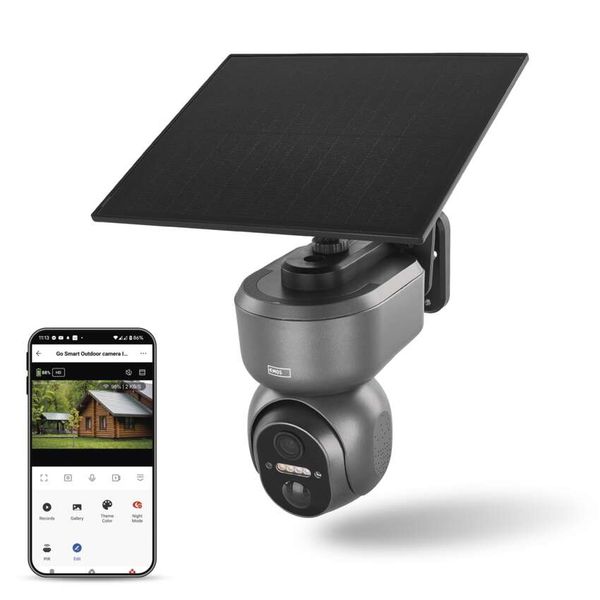GoSmart Outdoor pivoting camera IP-6000 OWL with 4G/LTE, grey image 1