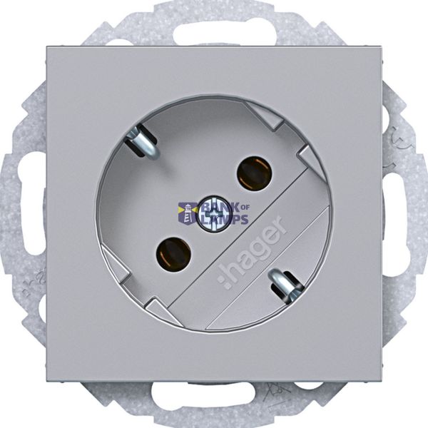 SCHUKO wall socket 45°, plug-in type, A.x/C.x, titanium image 1