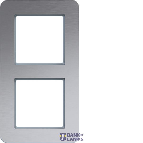 Cover frame double vertical, C.8, aluminium image 1