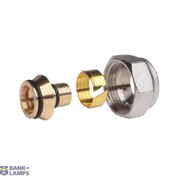 Compression fittings for Alupex tubings, G 3/4", 16x2.25, Nickel plated image 1