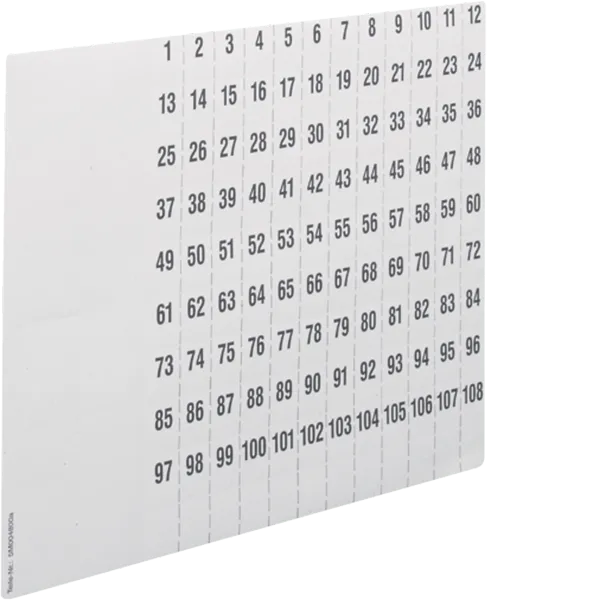 Labeling sheets, univers Z, numbering 1-108, DIN A4, 10 pieces image 1
