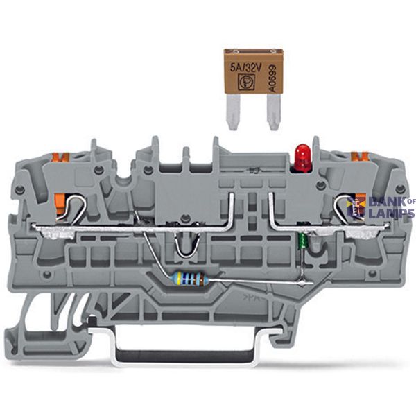 2-conductor fuse terminal block for mini-automotive blade-style fuses image 1