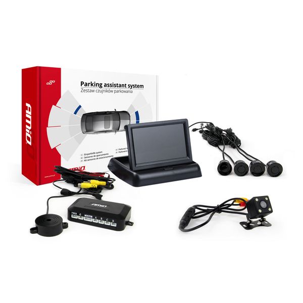Parking assistant system TFT02 4,3" with HD-315-LED 4 sensors black image 1