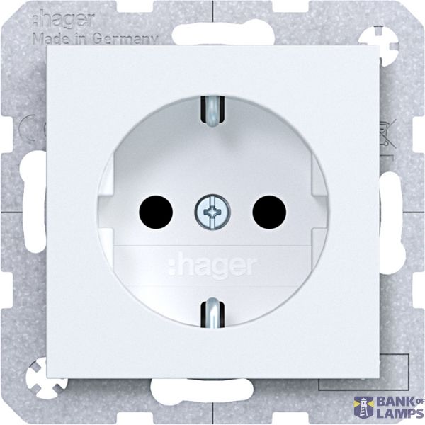 SCHUKO wall socket, Safety Plus, plug-in type, A.x/C.x, matte light white image 1