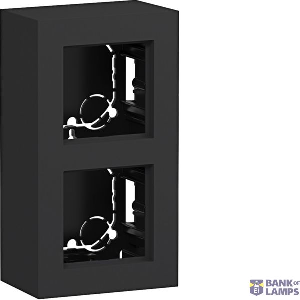 Enclosure incl. cover frame, double, tall, surface-mount, A.8, matte night black image 1