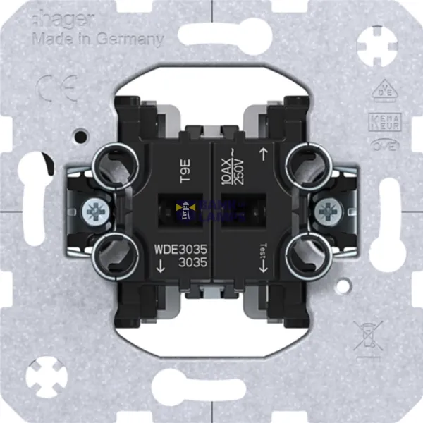 Series switch, rocker switch insert, two buttons, flush-mounted, 10A/250V, IP20 image 1