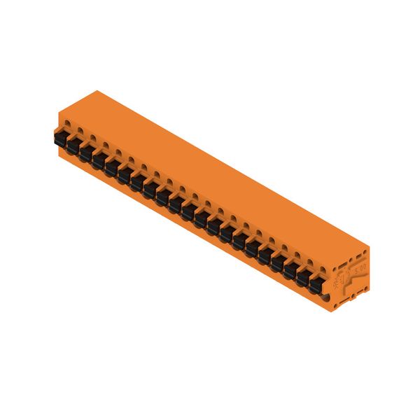 Printed circuit board terminals, 5.00 mm, Number of poles: 21, 90°, Solder pin length (l): 3.5 mm, tinned, orange, PUSH IN with actuator, Clamping range, max. : 2.5 mm², Box image 2