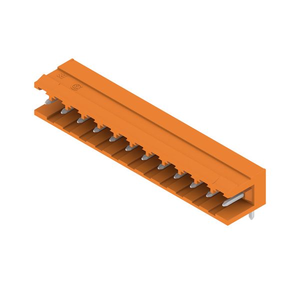 PCB plug-in connector, male header, open side, THT solder connection, 5.08 mm, Number of poles: 12, 90°, Solder pin length (l): 4.5 mm, tinned, orange, Box image 4