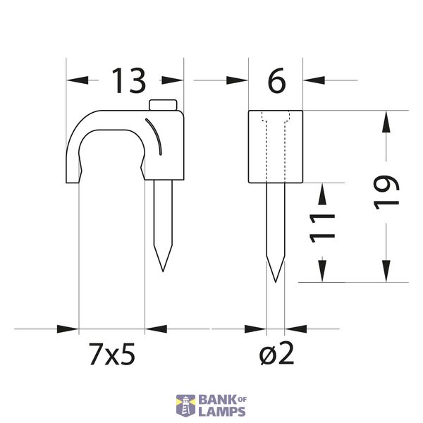 Flat cable holder YDYP 2×1.5 FLOP-7/5 100 pcs image 2