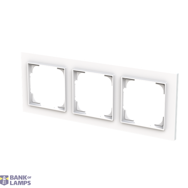 Cover frame 3-gang(s) studio white - Busch-art linear image 2