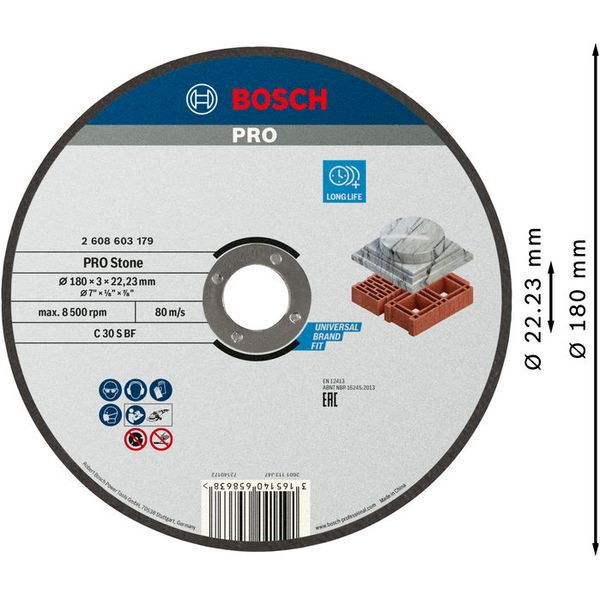 Standard for Stone straight cutting disc C 30 S BF, 180 mm, 22,23 mm, 3,0 mm image 2