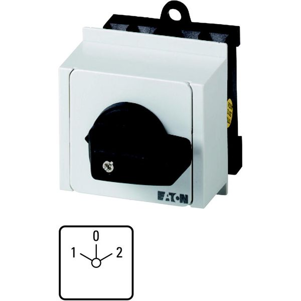 T0-2-8400/IVS Reversing switches, T0, 20 A, service distribution board mounting, 2 contact unit(s), Contacts: 4, 45 °, maintained, With 0 (Off) position, 1-0-2, Des image 2
