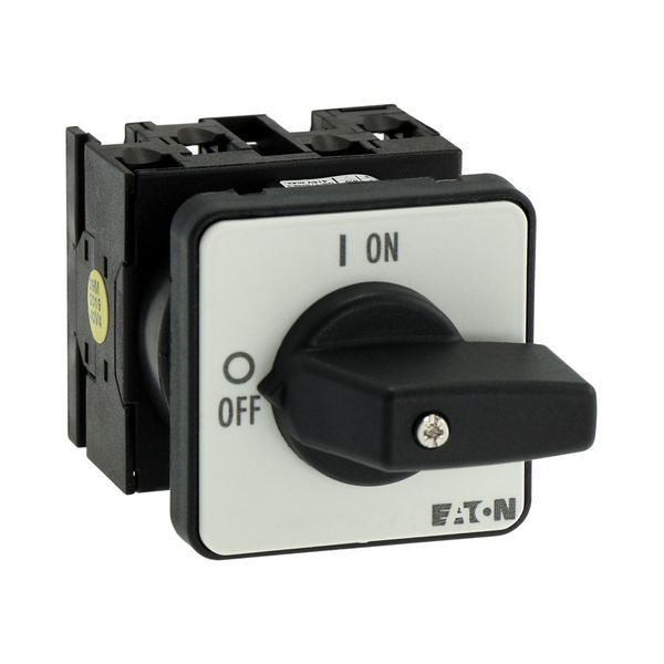 T0-2-1/E On-Off switch, T0, 20 A, flush mounting, 2 contact unit(s), 3 pole, with black thumb grip and front plate image 29