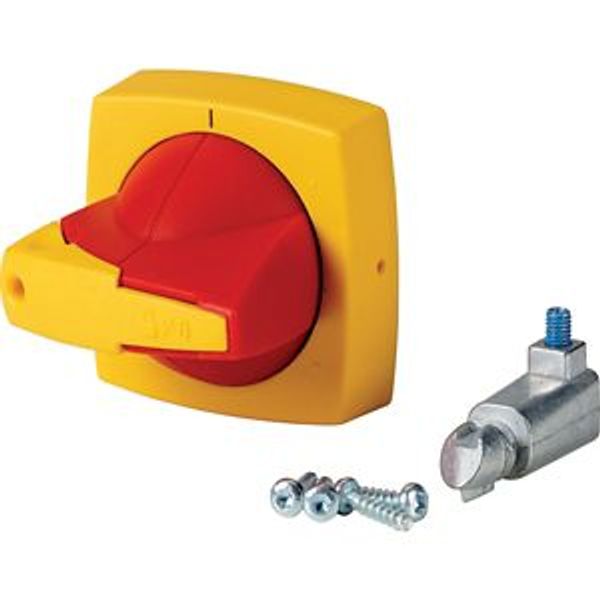 K1DR/P Rotary handle, 6mm, door installation, red/yellow, padlock image 2
