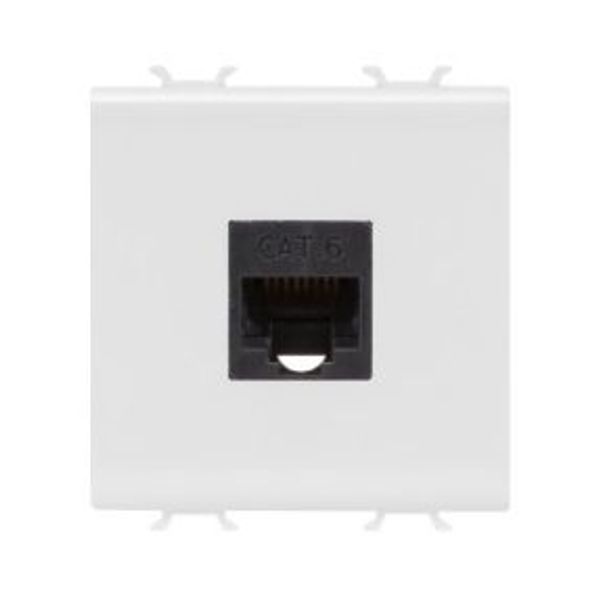 RJ45 SOCKET - CATEGORY 6 - UTP - 2 MODULES - SATIN WHITE - CHORUSMART image 1