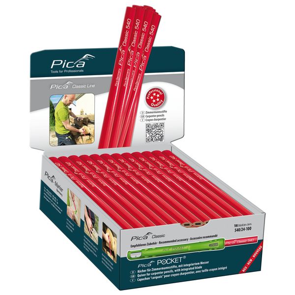 Pica 100st 540/24 Timmermanspotloden 24cm, display image 4