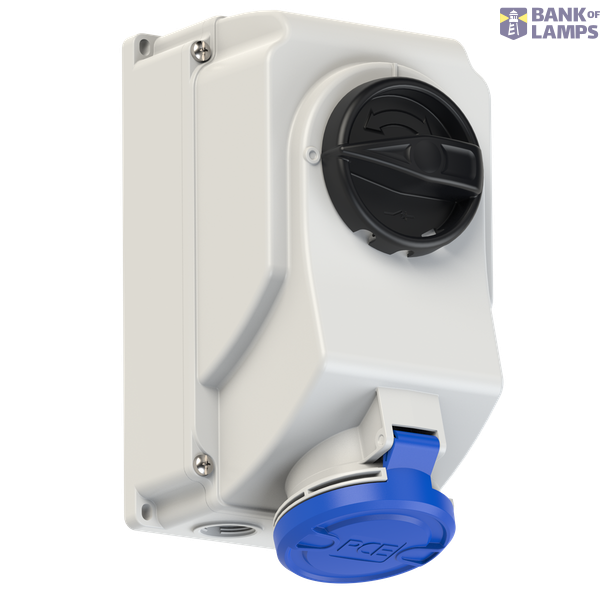Fixed socket with switch, 32A 3P 6h IP44/54 image 1
