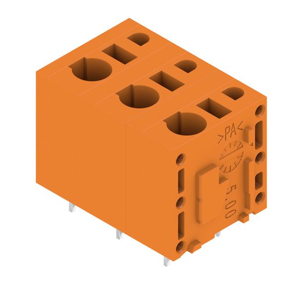 Printed circuit board terminals, 7.50 mm, Number of poles: 3, 180°, Solder pin length (l): 3.5 mm, tinned, orange, PUSH IN without actuator, Box image 1