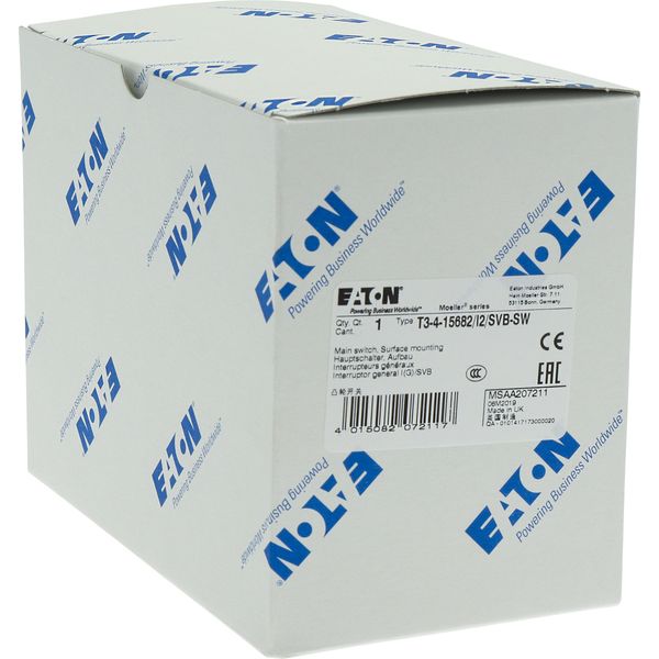 T3-4-15682/I2/SVB-SW Main switch, T3, 32 A, surface mounting, 4 contact unit(s), 6 pole, 1 N/O, 1 N/C, STOP function, With black rotary handle and locking ring, Lockable i image 37