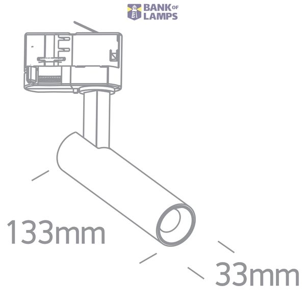 WHITE COB 9W WW TRACK SPOT 230V DIMMABLE DARK LIGHT image 2