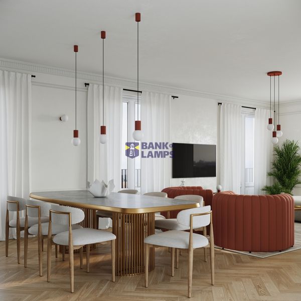 Pendant lamp HALO 1 red ochra image 5