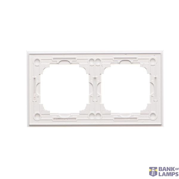 Quadruple frame, glass, silver pearl image 1