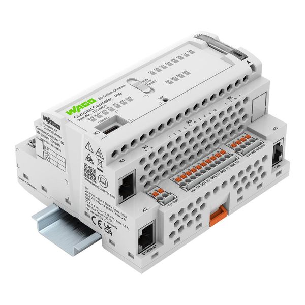 751-9401 Compact Controller 100; 8DI 4DO 2AI 2AO 2NI1K/PT1K 1RS485; 2 x ETHERNET, CAN, CANopen; SD image 1