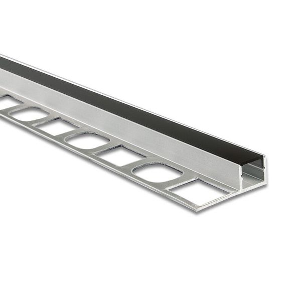 Aluminum profile DP for tiling and paving, 33x11mm, black diffusion, 2m image 1