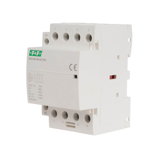 Modular contactor, rail mounting, 4xNO contacts, 63A, 24V DC image 1