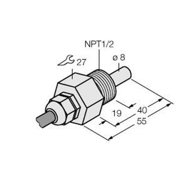 Flow Monitoring Immersion Sensor without Integrated Processor   FCS-N1/2T-NA image 1