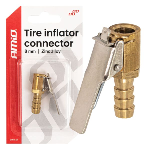 Zinc Alloy Tire Inflator Connector 8 mm AMIO-04494 image 1