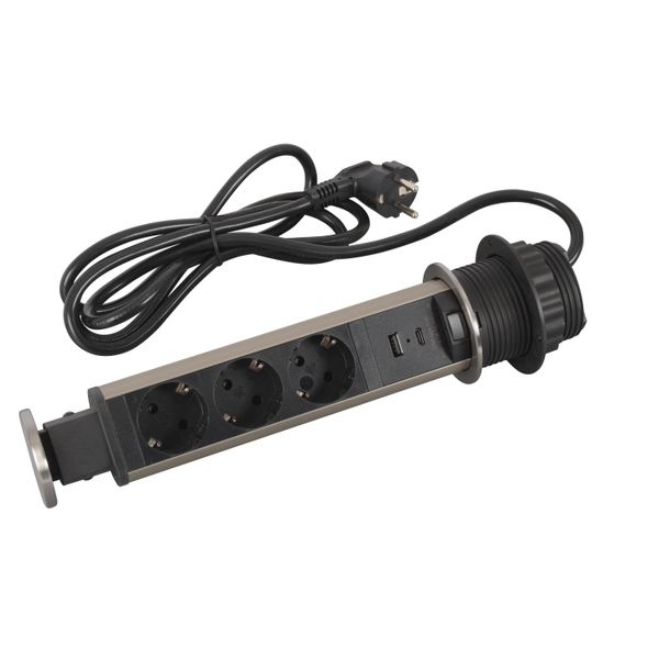 Tower 60 3 SOCKETS SCH + USB A+C WITH 2M cord image 1