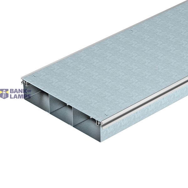 Flushfloor trunking unit blank 2400x300x65 Steel Strip galvanised image 1