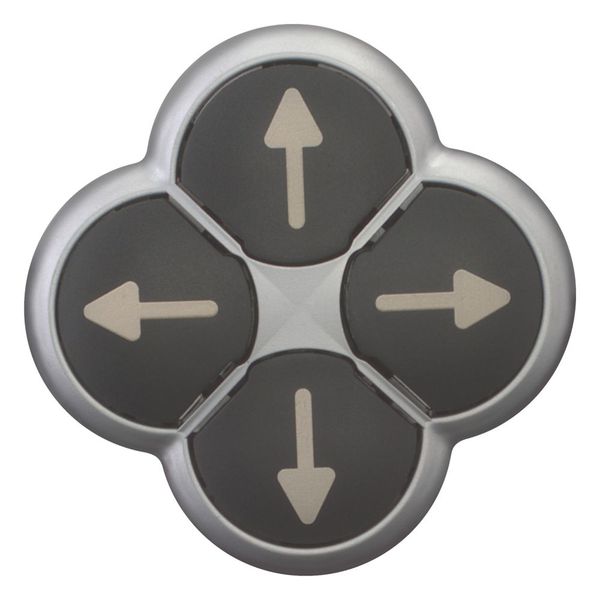 M22-D4-S-X7 Position pushbutton, RMQ-Titan, Actuators non-flush, momentary, black, 4-fold, opposing pushbuttons not mechanically interlocked, Bezel: titanium, arr image 4