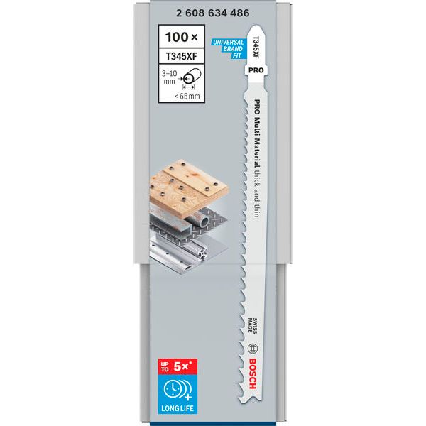Jigsaw blade T 345 XF Progressor for Wood and Metal 100 pcs. image 2