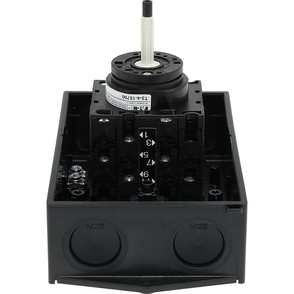 T3-4-15700/I2/SVB Main switch, T3, 32 A, surface mounting, 4 contact unit(s), 6 pole, 2 N/O, Emergency switching off function, With red rotary handle and yellow locking image 45